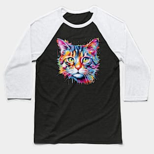 Cat Colorful Baseball T-Shirt